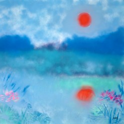 The Song of Mai by Alexander Rhys - Original Painting on Stretched Canvas sized 39x39 inches. Available from Whitewall Galleries